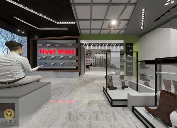 پروژه طراحی داخلی فروشگاه کفش در شیخ صدوق اصفهان